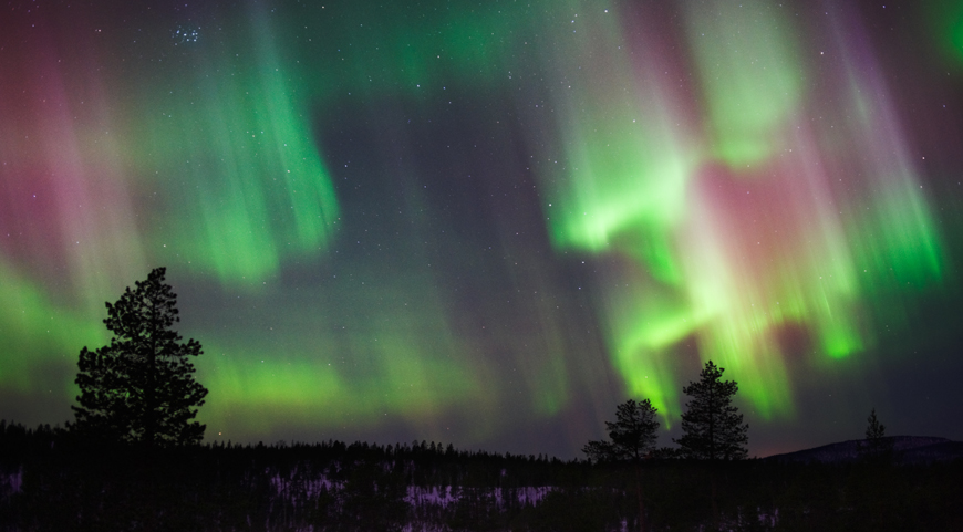 The aurora borealis also known as northern lights