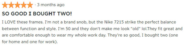 5 star Nike review