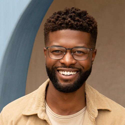 man wearing Pure P-4004 glasses