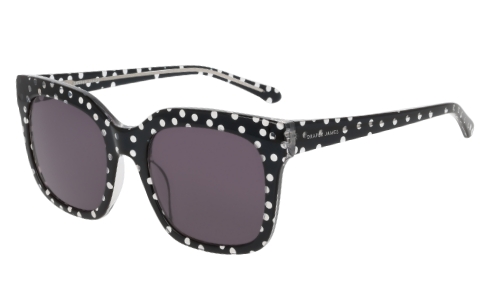 black and white polka dot glasses