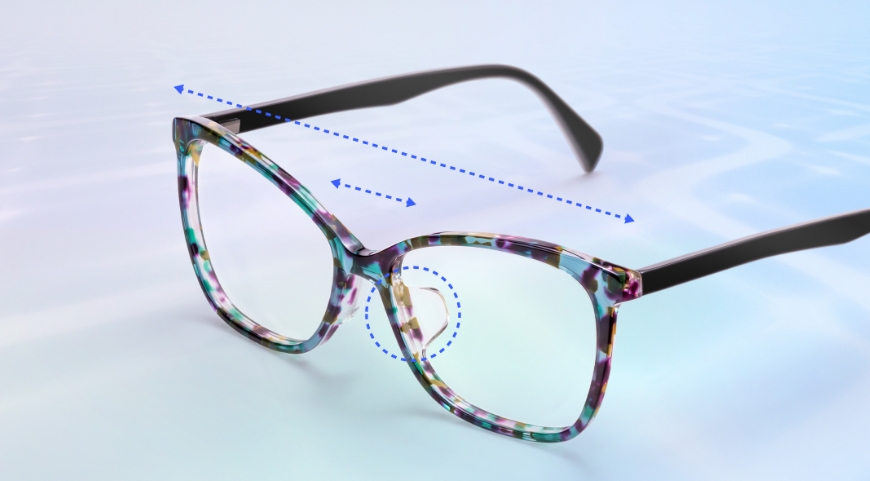 Glasses for big heads, glasses for small faces, glasses for low bridge